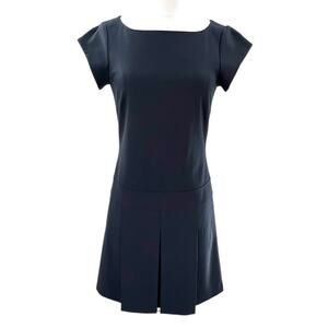 Pink Tartan navy drop hem pleat dress sz 0‎ Y2K